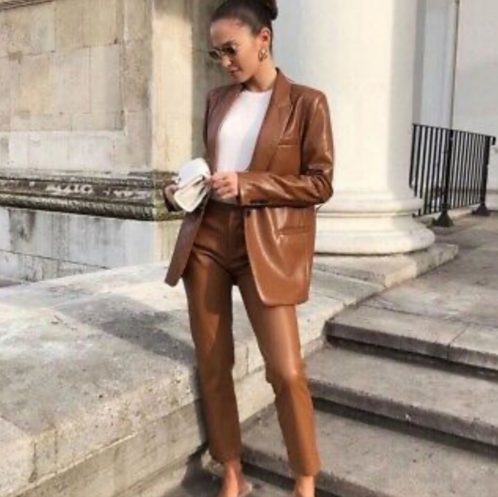 ZARA Faux Leather Pants Sz 14